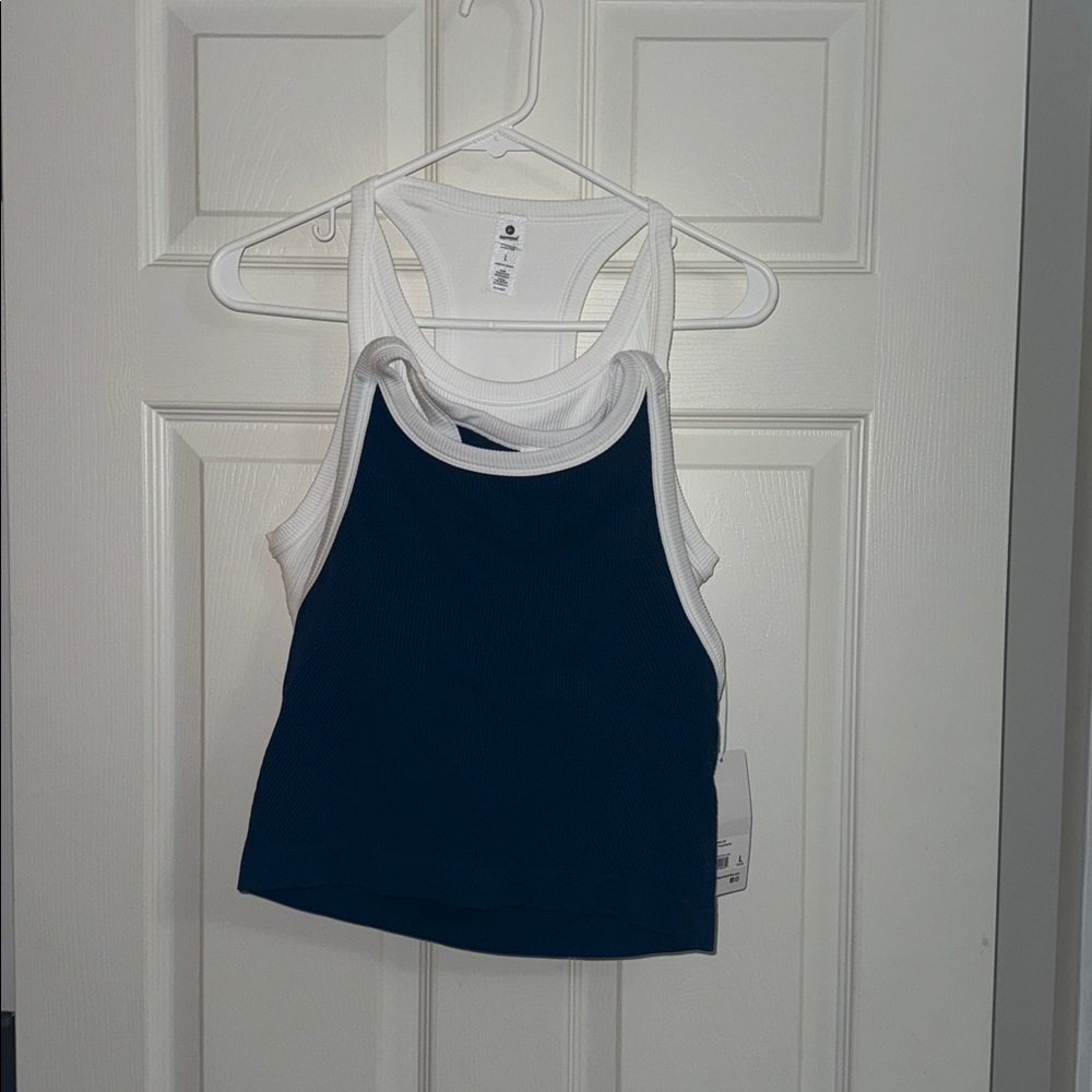 NWT 90 DEGREE BLUE AND WHITE TANK TOPS